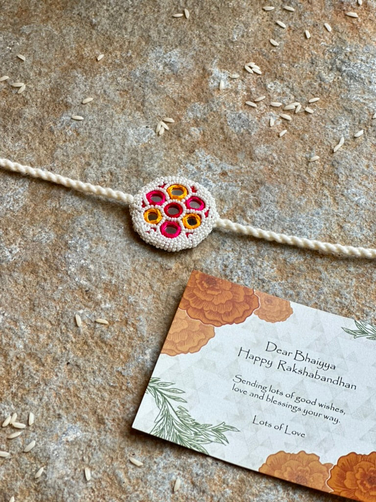 Nishant mirror and pearl rakhi - Ozel