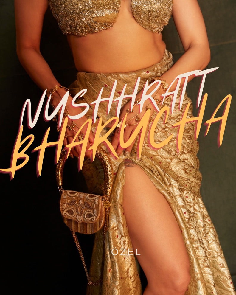 Nusshrratt Bharuccha with Amra Beige Hasli Bag