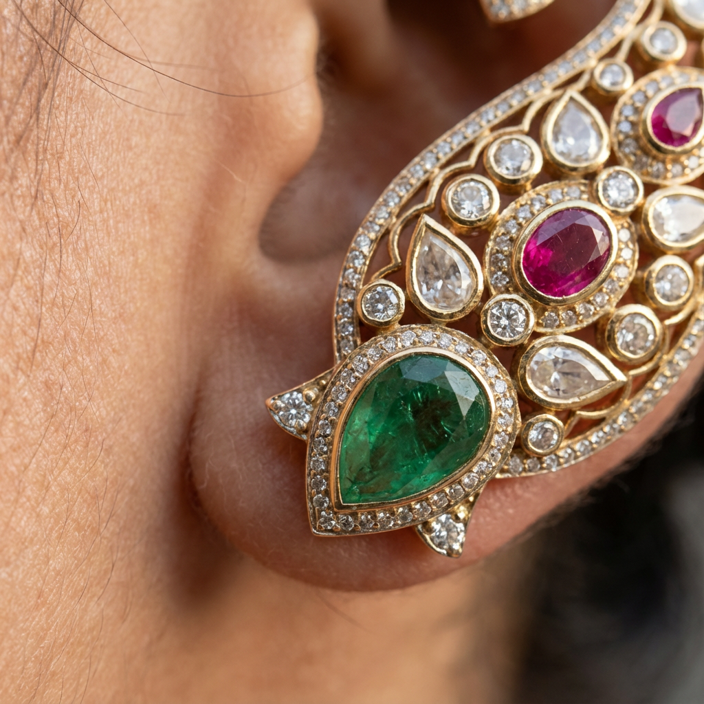 Mayura Navratna Ear Cuff