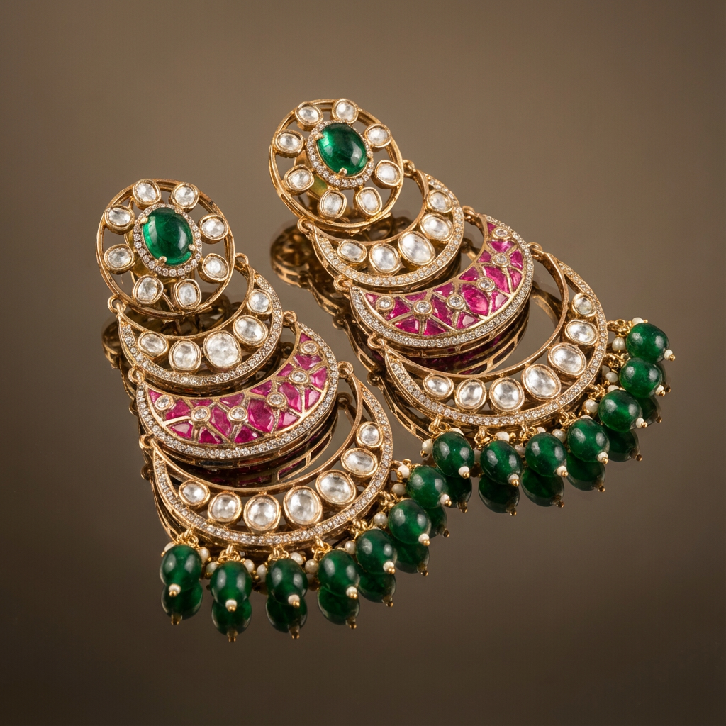 Rajasi Tiered Chandbali Earrings