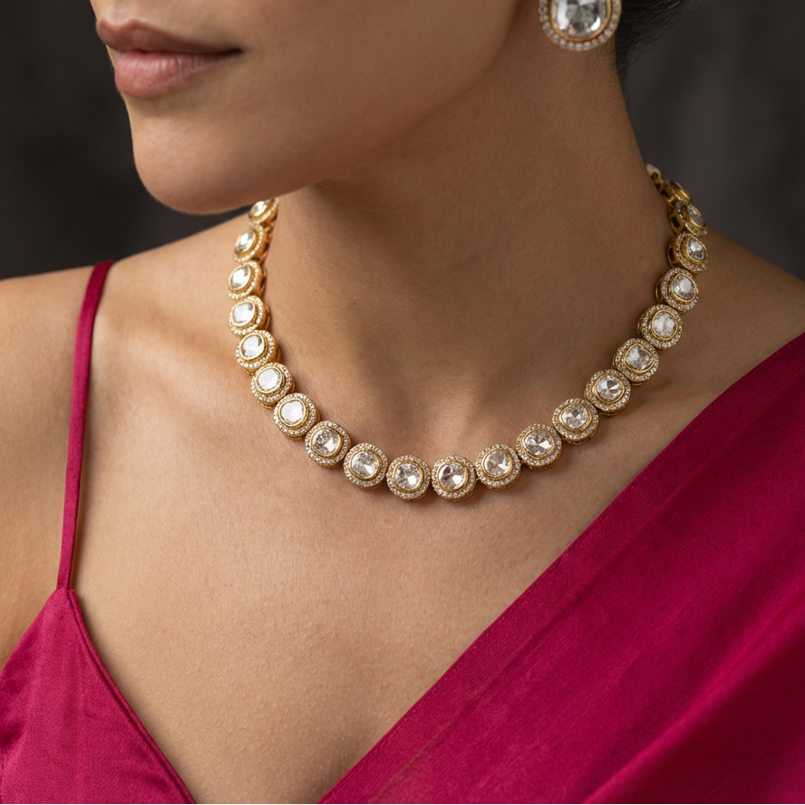 Heer Oval Kundan Necklace