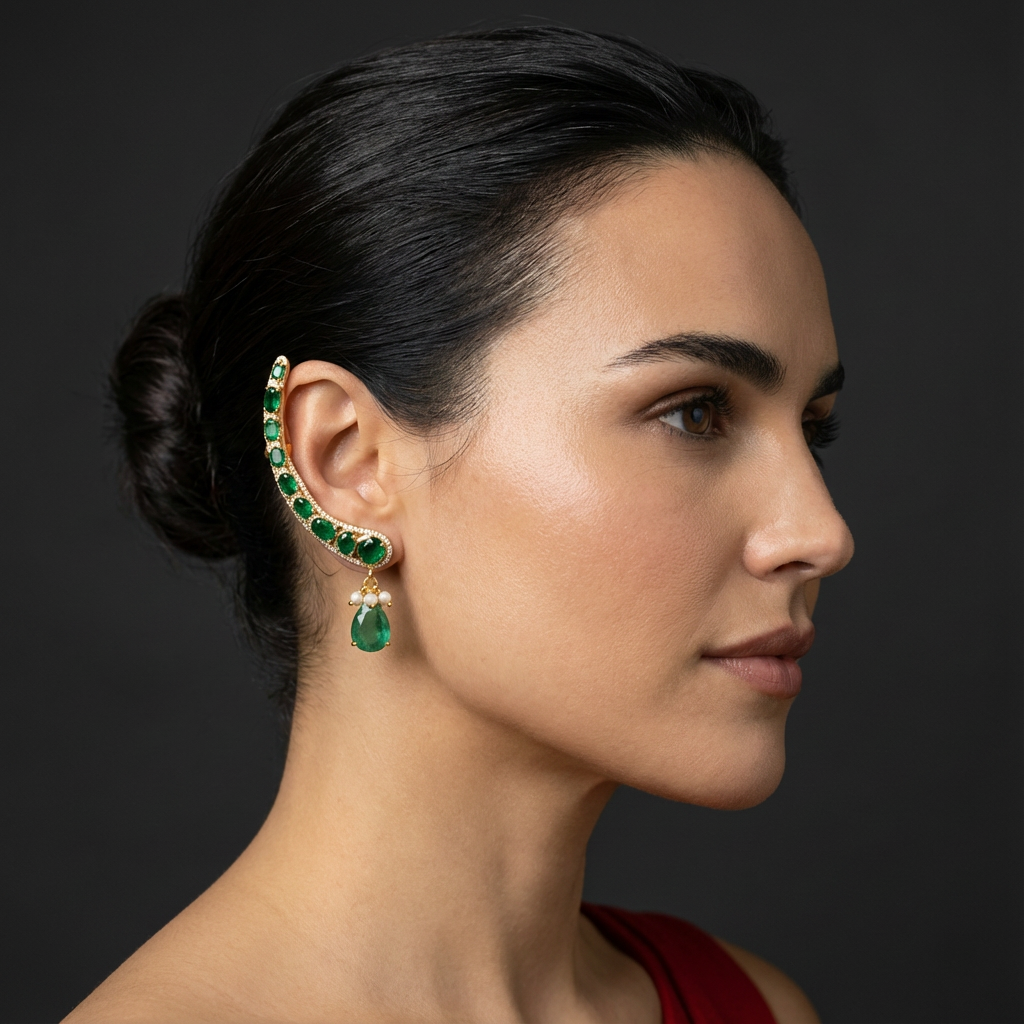 The Emerald Arc Ear Cuff