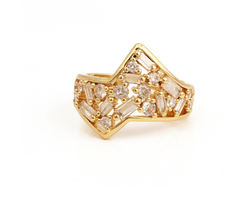 Celeste ring with luminous stone centerpiece and delicate band