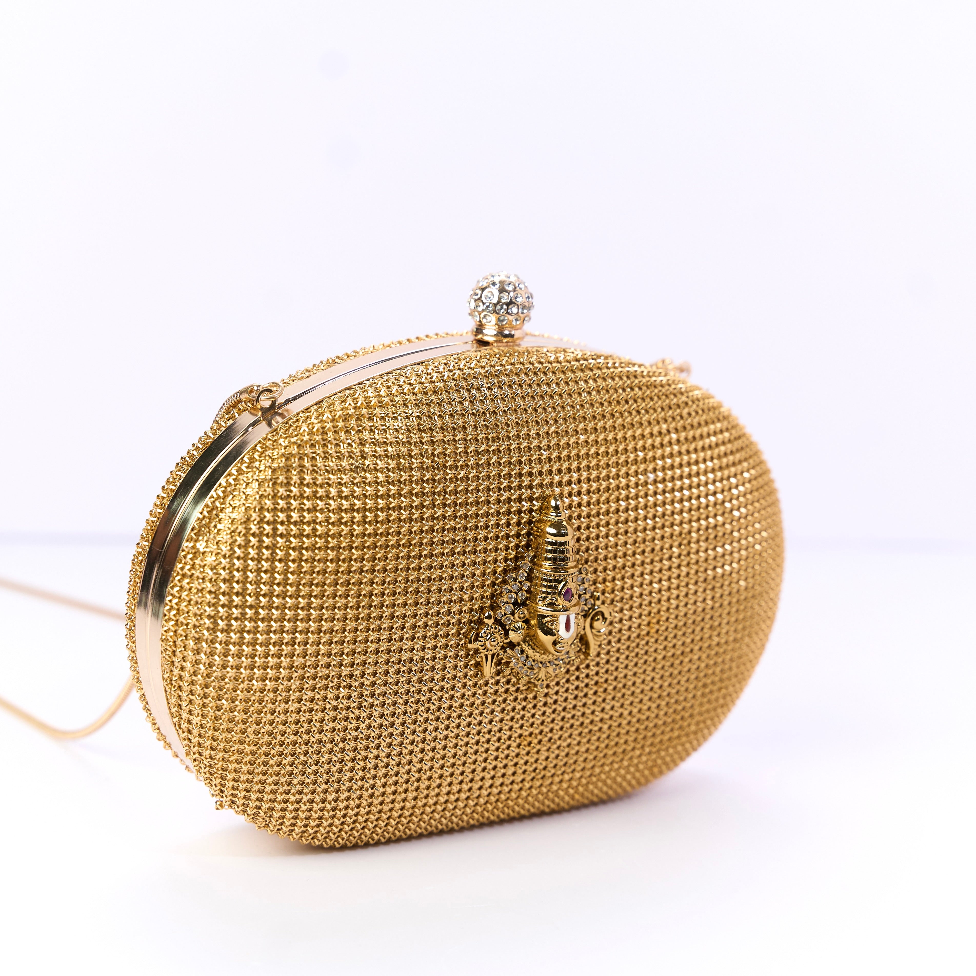 Balaji Gold Clutch Bag
