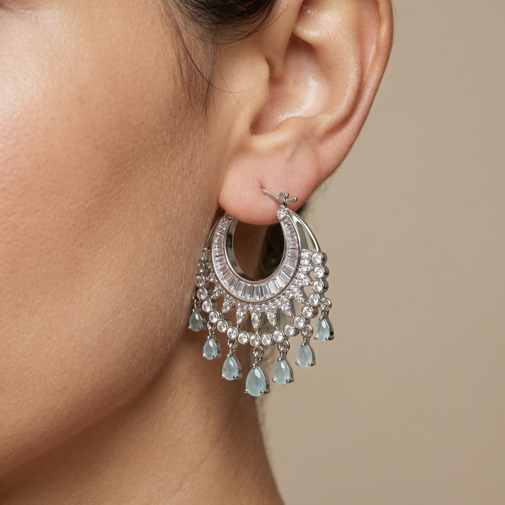 Orlina – frost cascade hoop earrings by Ozel