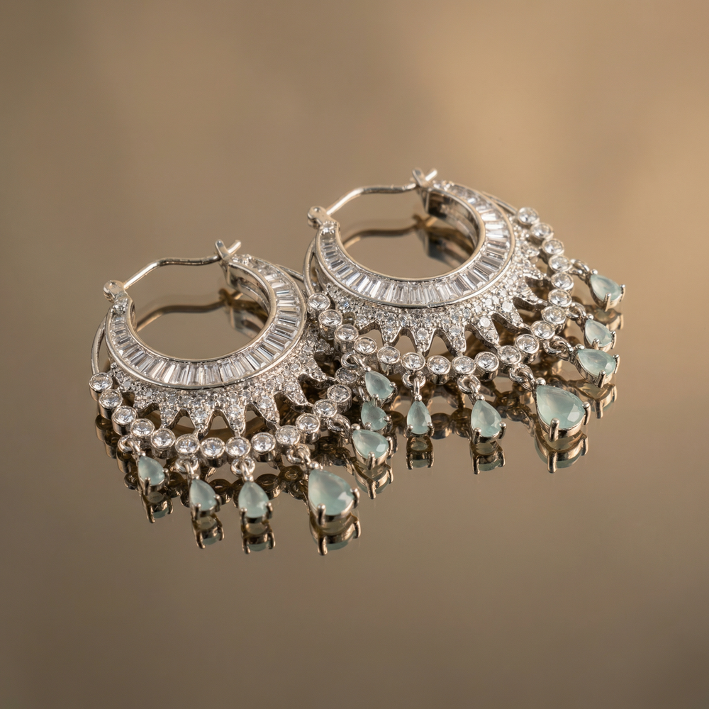 Orlina – frost cascade hoop earrings by Ozel