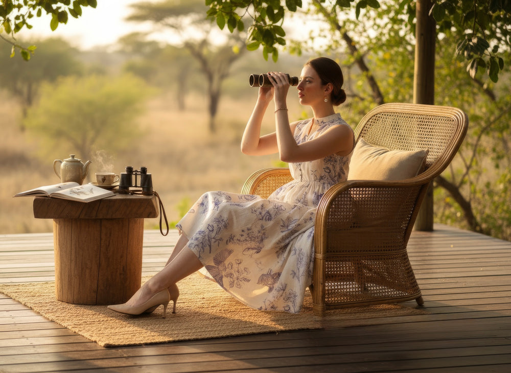 BirdSong Safari dress – nature-inspired Indian designer dress by Ozel