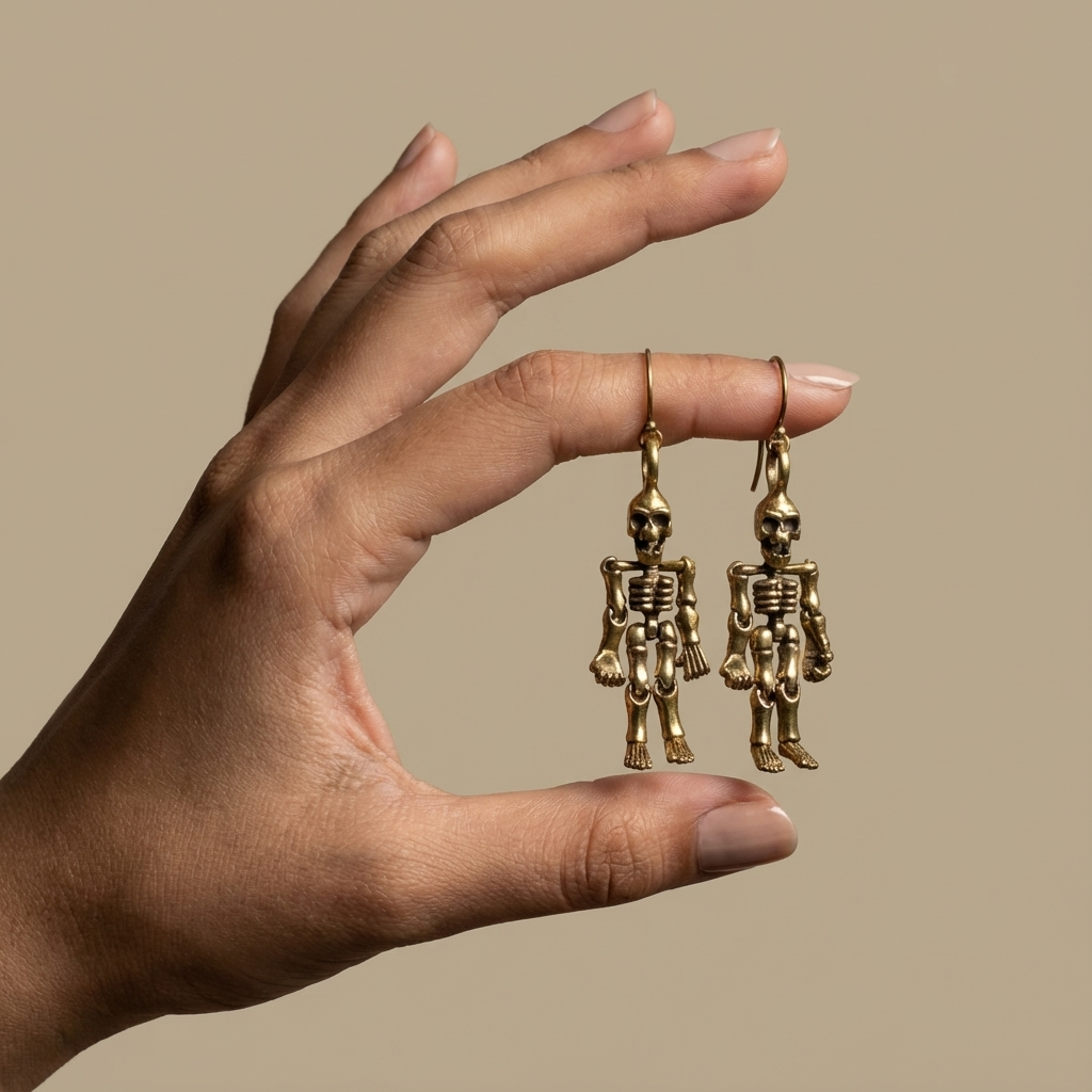 Mini Skeleton Drop Earrings