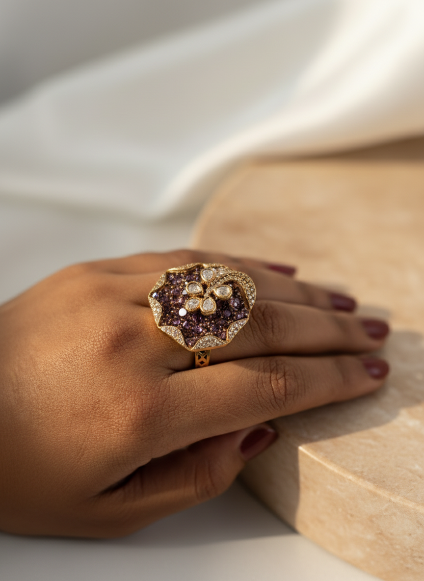 Nazaakat Floral Ring