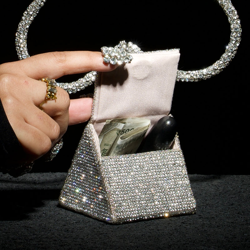 Nano Charm Bag with Crystal Handle