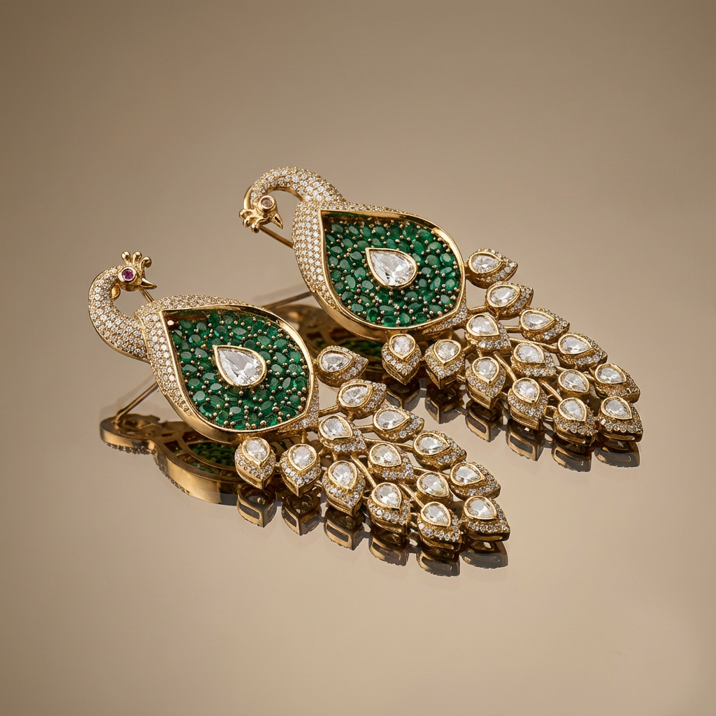 Peacock Cascade Drop Earrings