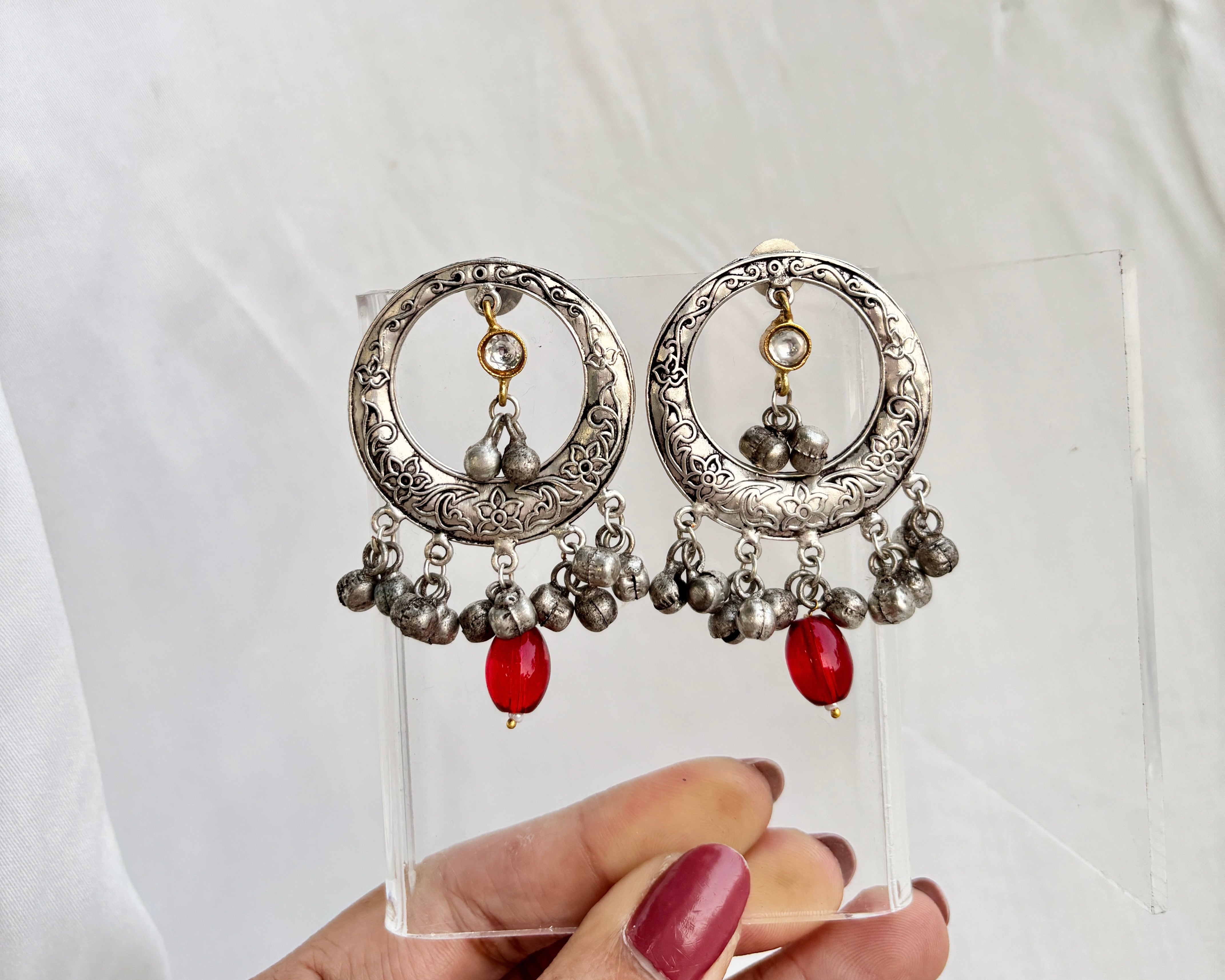 Boho Ghungroos Ruby Toned Choker mixed metal