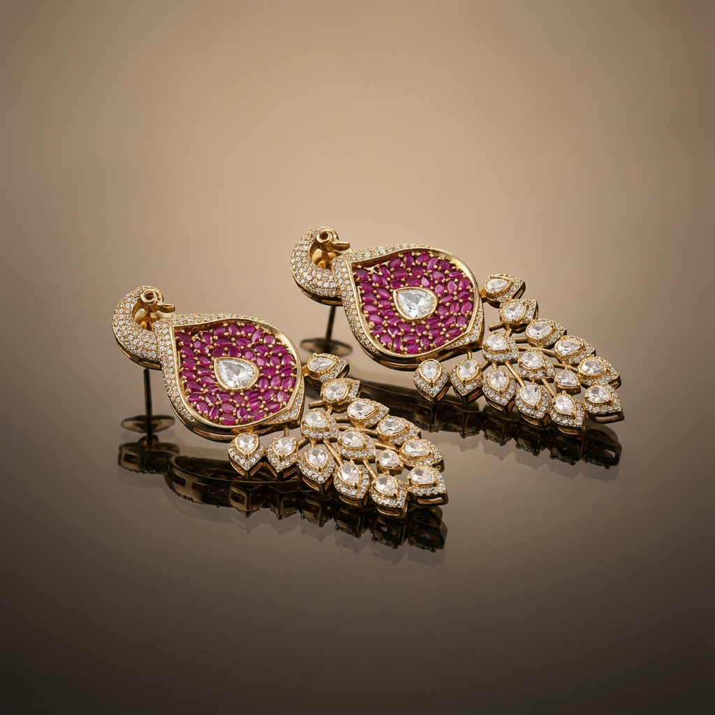 Peacock Cascade Drop Earrings