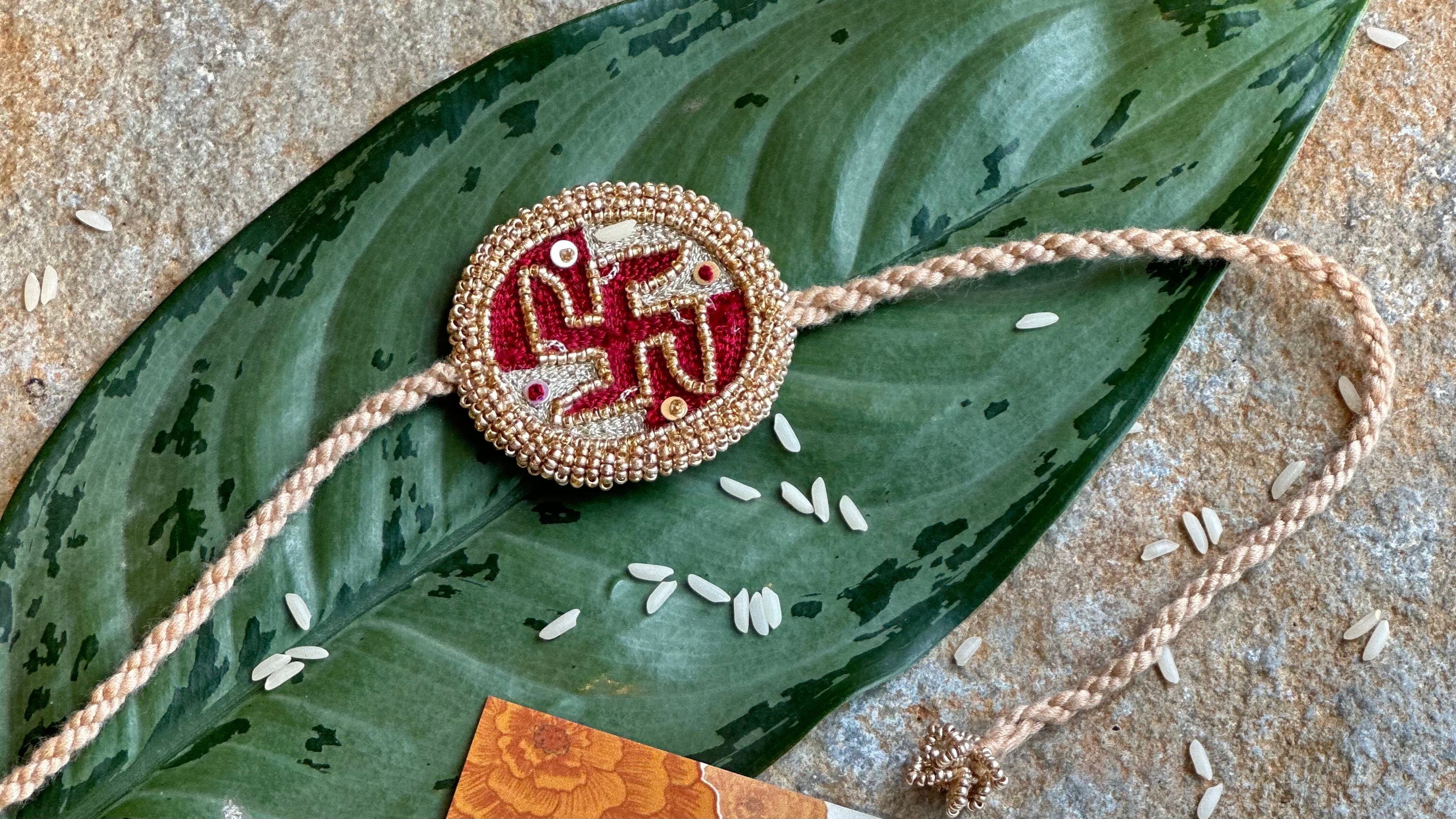 Set of 3 Spiritual Embroidered Rakhis