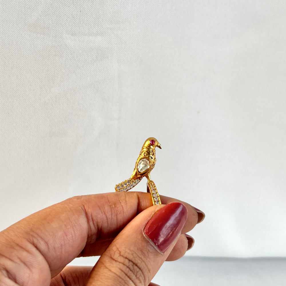 Sparrow song ring – worn on hand by Ozel
