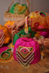 SET OF THREE BUCKET BAGS - Yellow, Pink, Orange