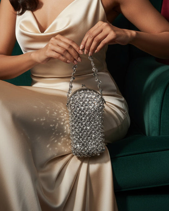 Vintage Crystal Kiss Lock Bag