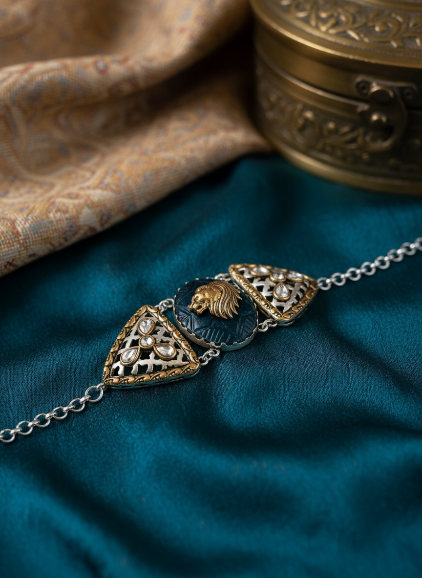 Regal Lion Motif Bracelet