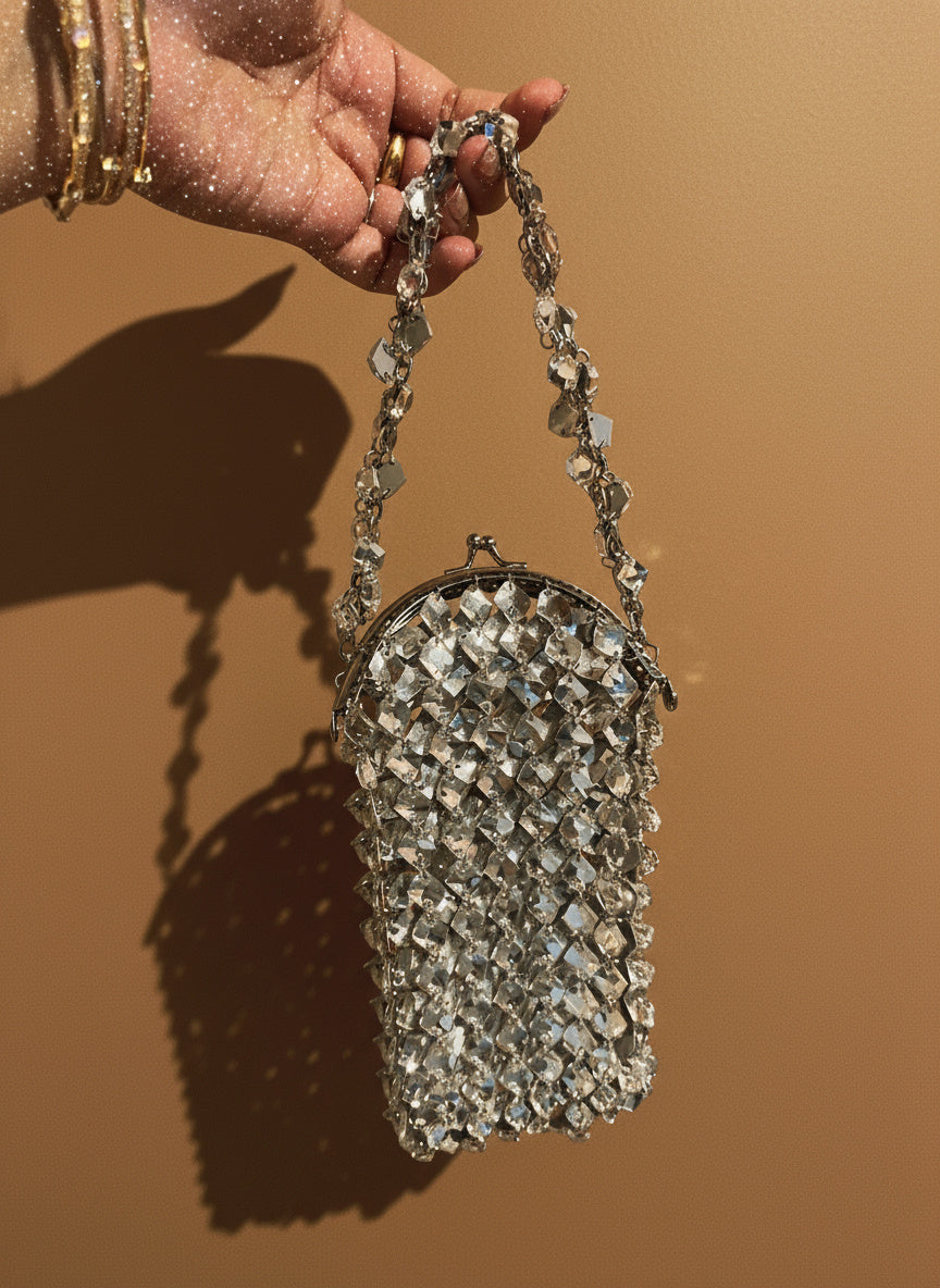 Vintage Crystal Kiss Lock Bag