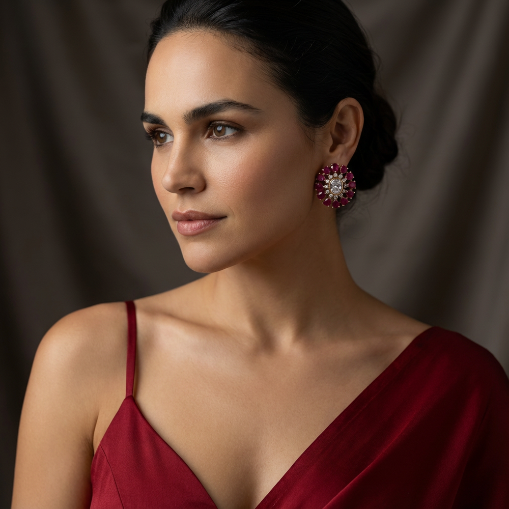 Orbit stud earrings – full pair view by Ozel