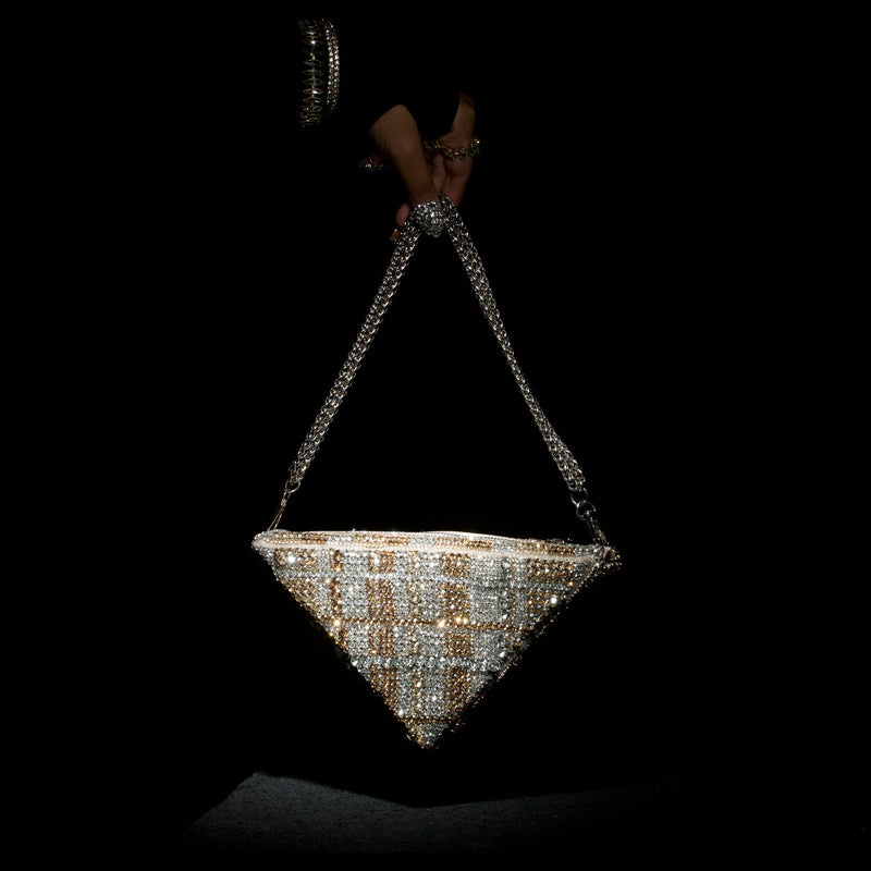 Gold and Silver Triangle Bag