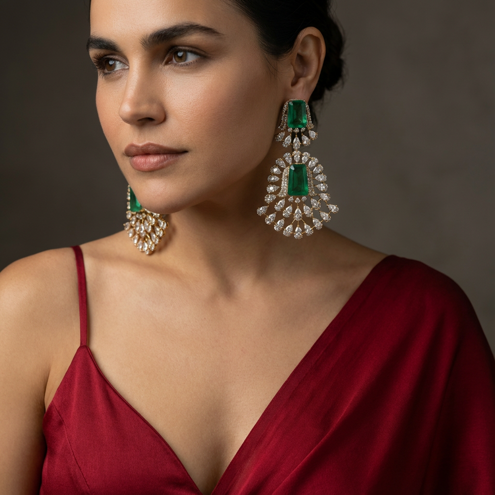 Mireya earrings – worn on ear by Ozel