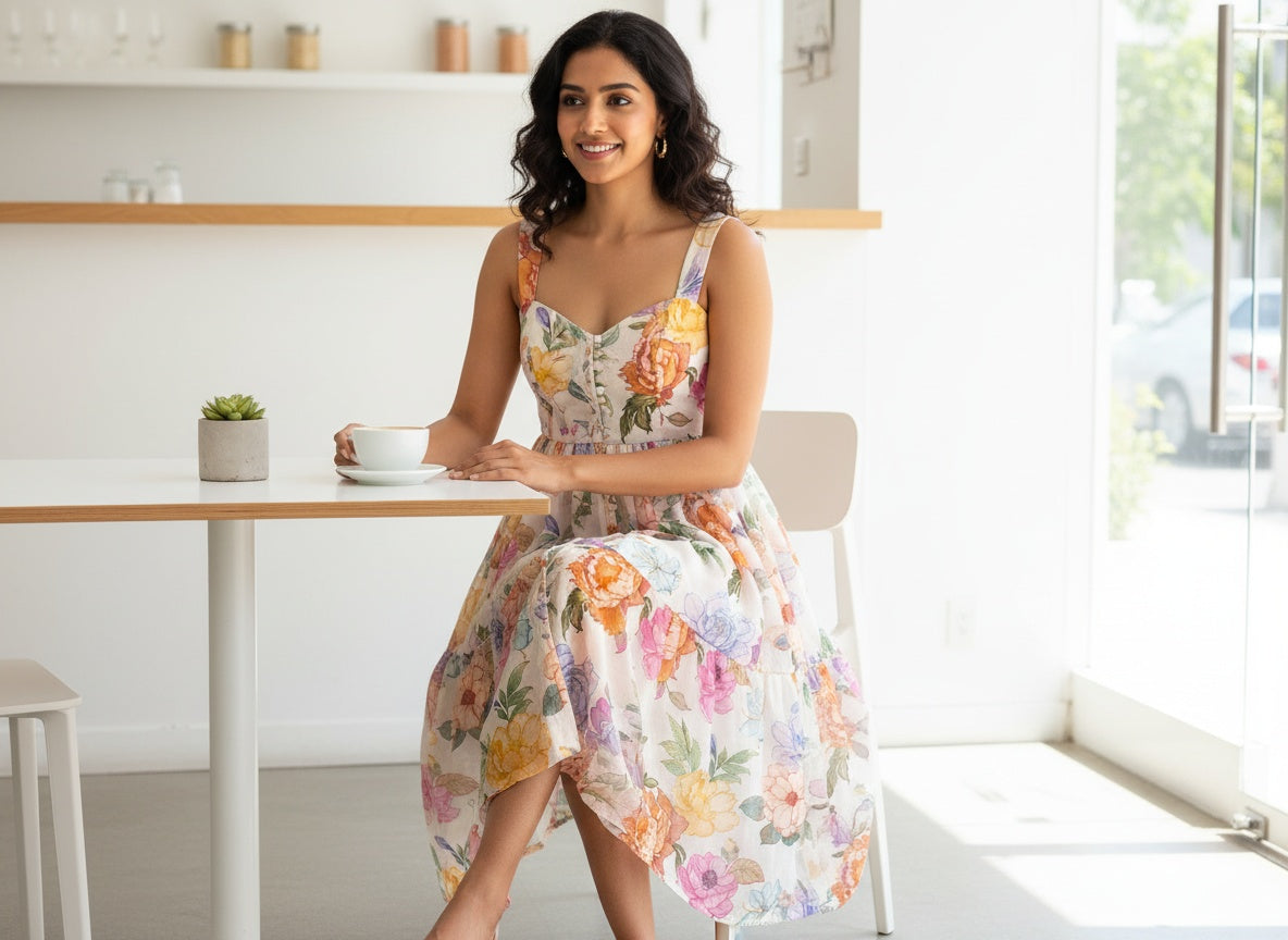 Watercolor sleeveless dress