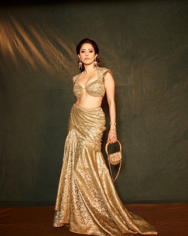 Nusshrratt Bharuccha with Amra Beige Hasli Bag