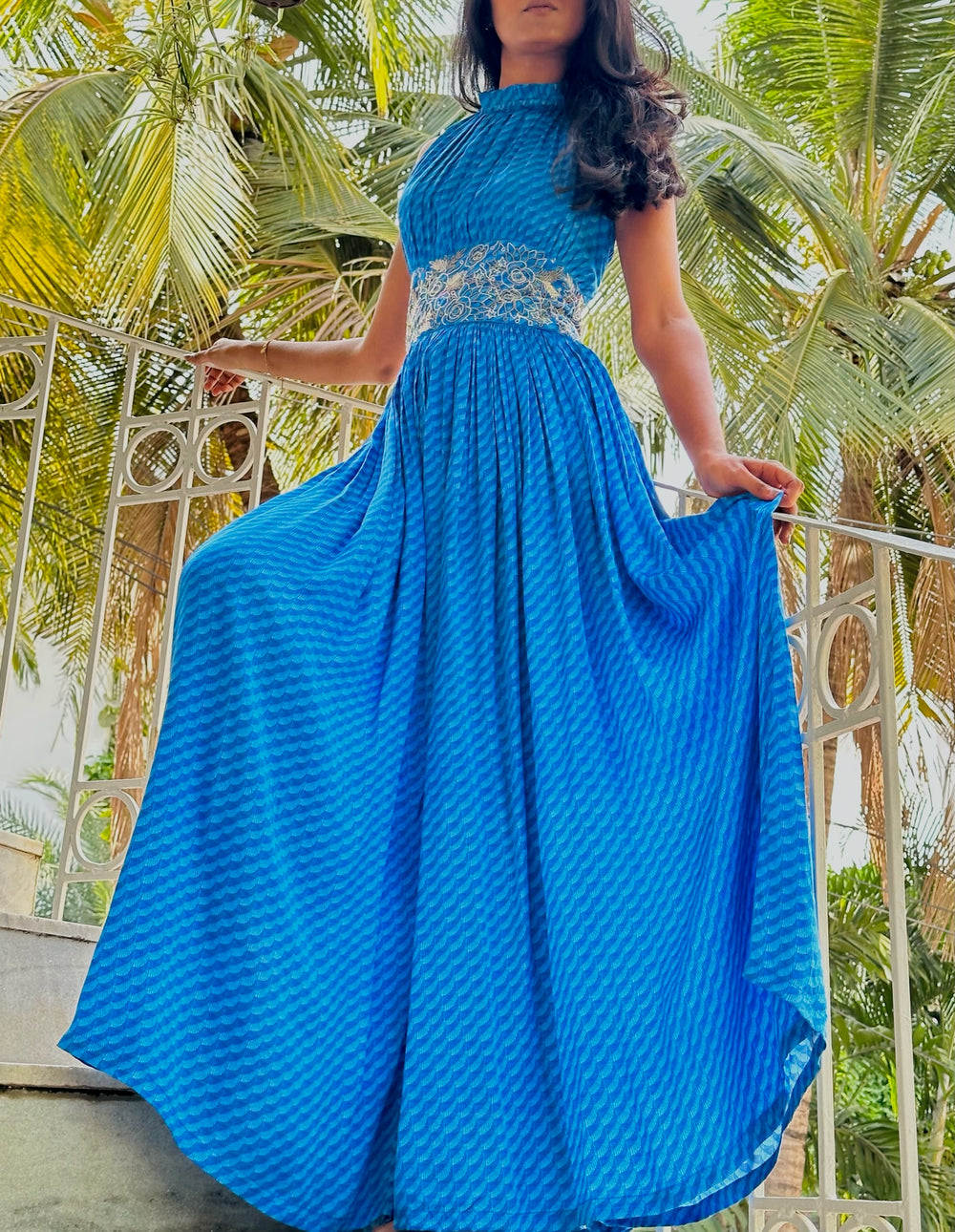 Embroidered Jumpsuit Blue – artisan blue jumpsuit by Ozel