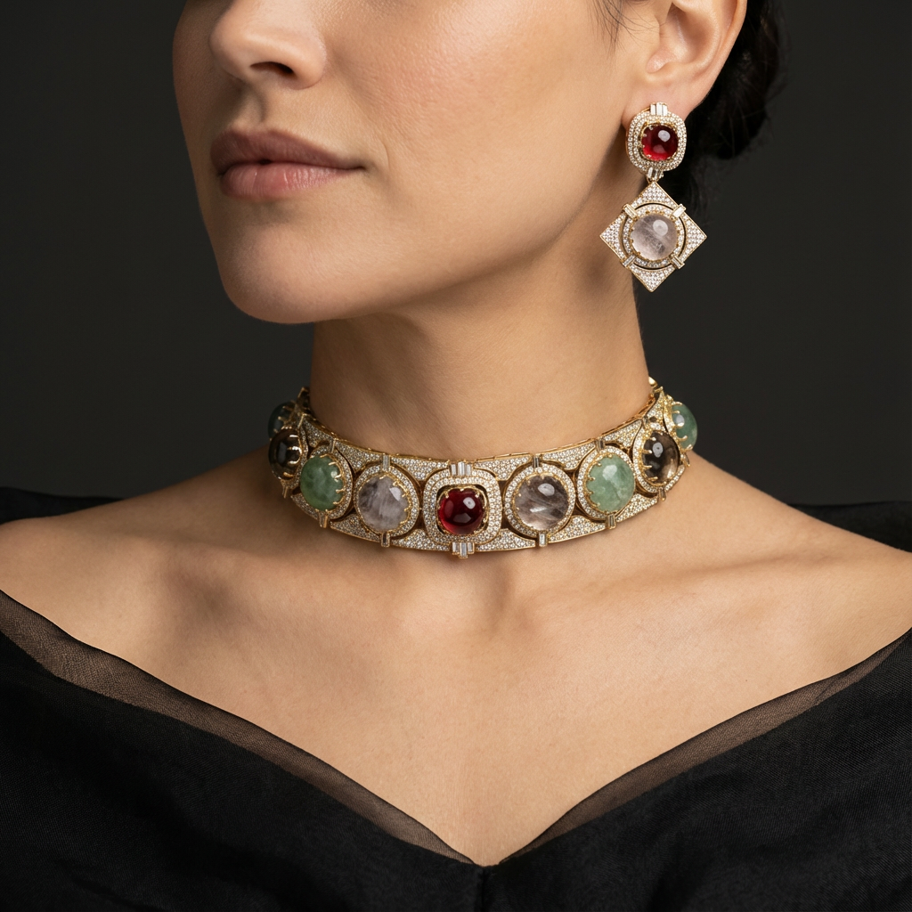 Aarna Navratan Kundan Choker Set