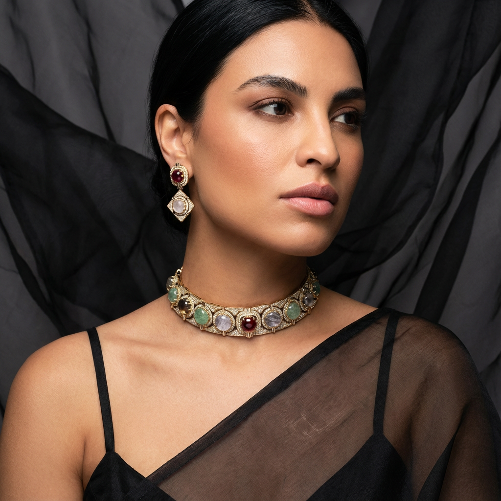 Aarna Navratan Kundan Choker Set