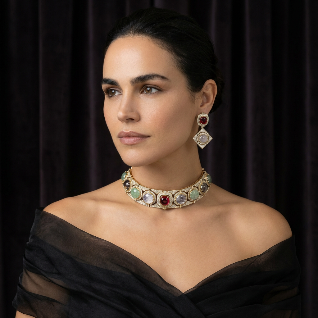 Aarna Navratan Kundan Choker Set