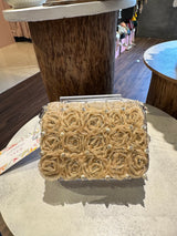 Mini flap bag with roses