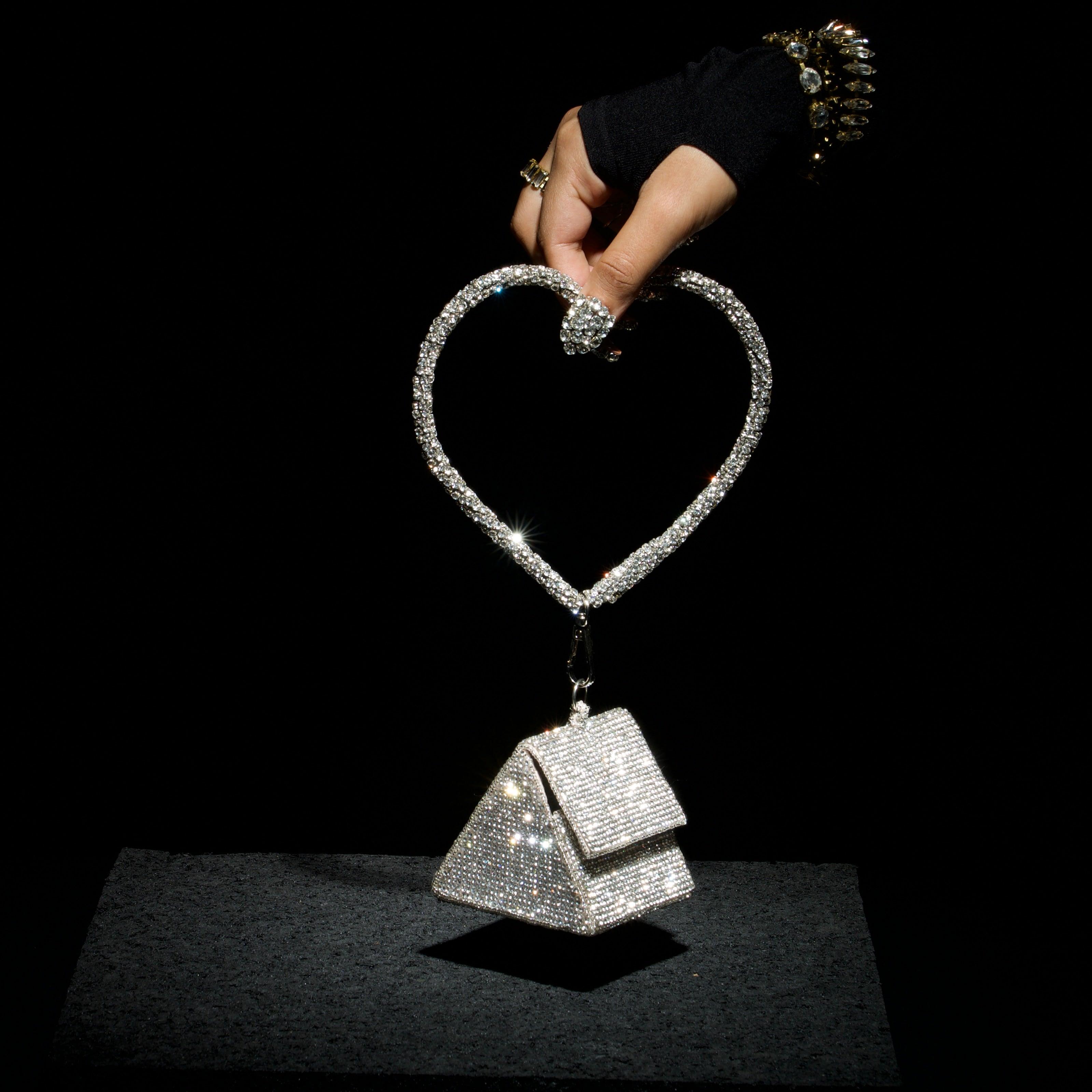 Nano Charm Bag with Crystal Handle - Ozel
