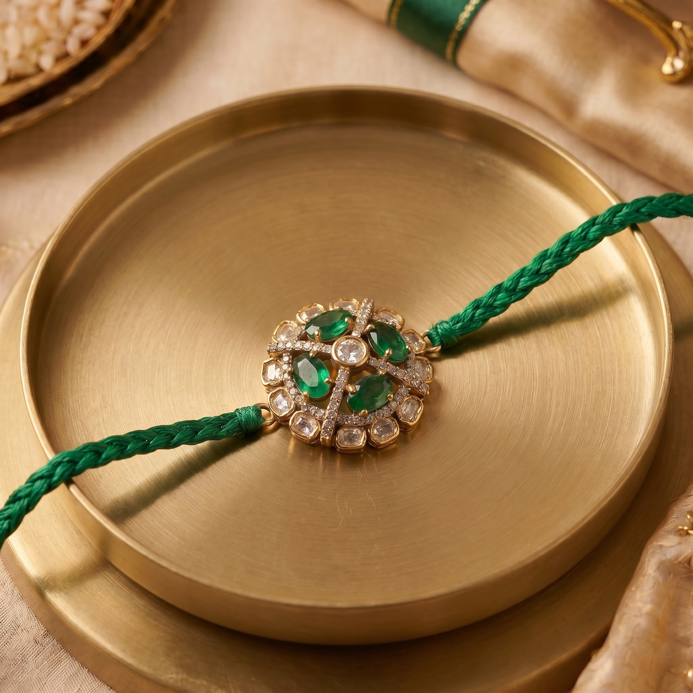 Aadit Emerald Polki Rakhi