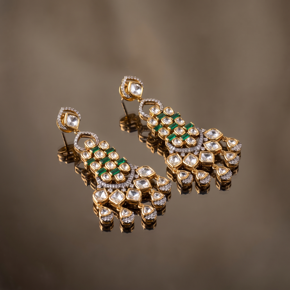 Aarvani Kundan Cascade Earrings