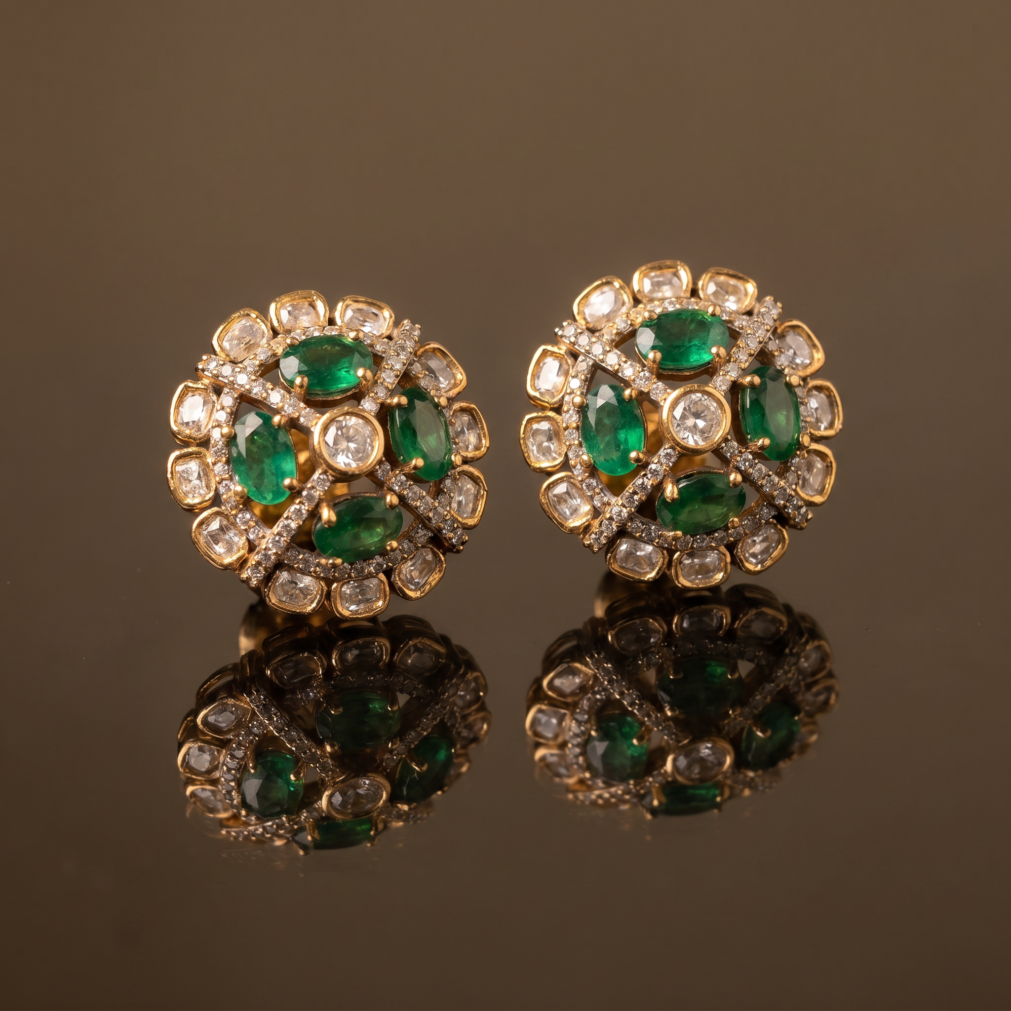 Aditi royal bloom stud earrings – styled detail by Ozel