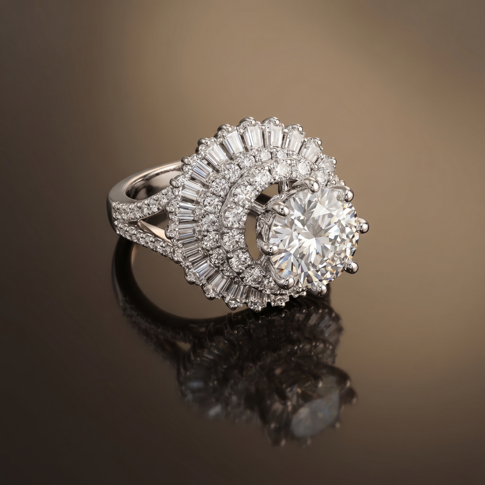 Anaya regal bloom ring – detail view by Ozel