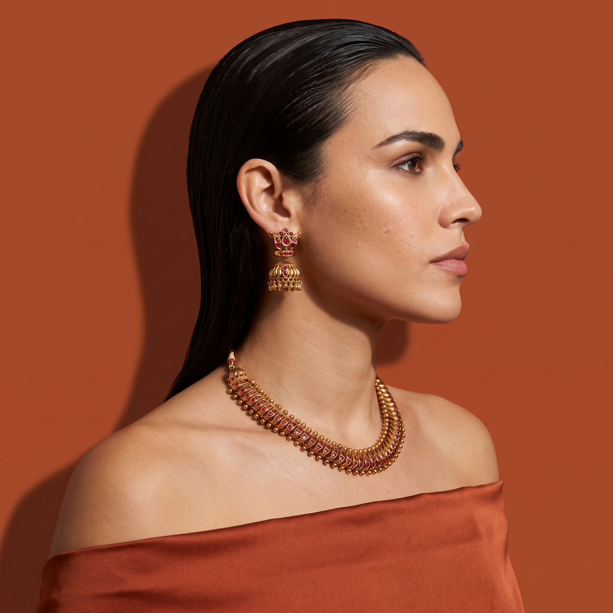 Arohi Antique Gold Choker Set