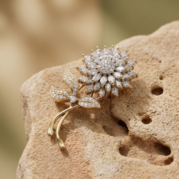 Asmita Crystal Bloom Brooch
