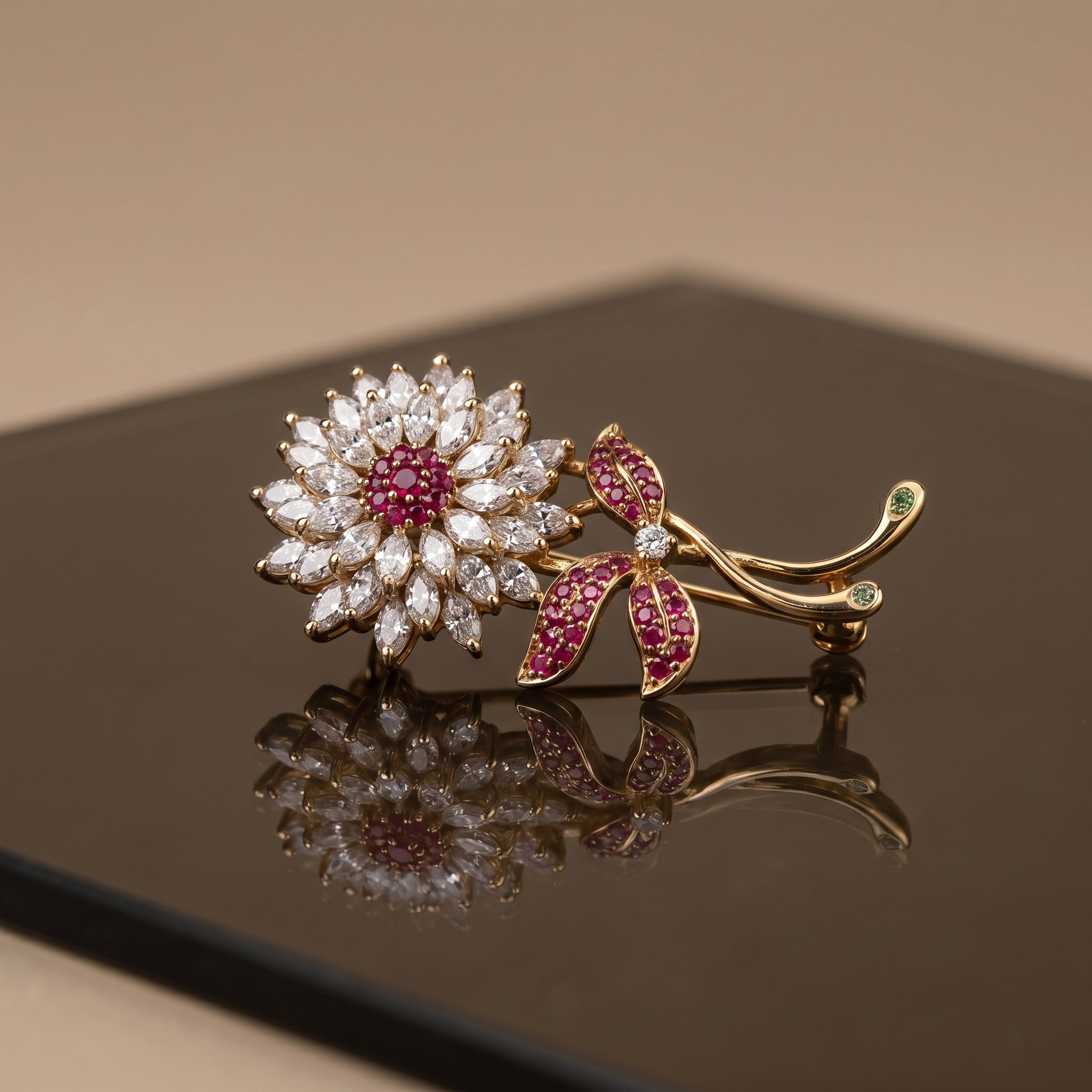 Asmita Crystal Bloom Brooch