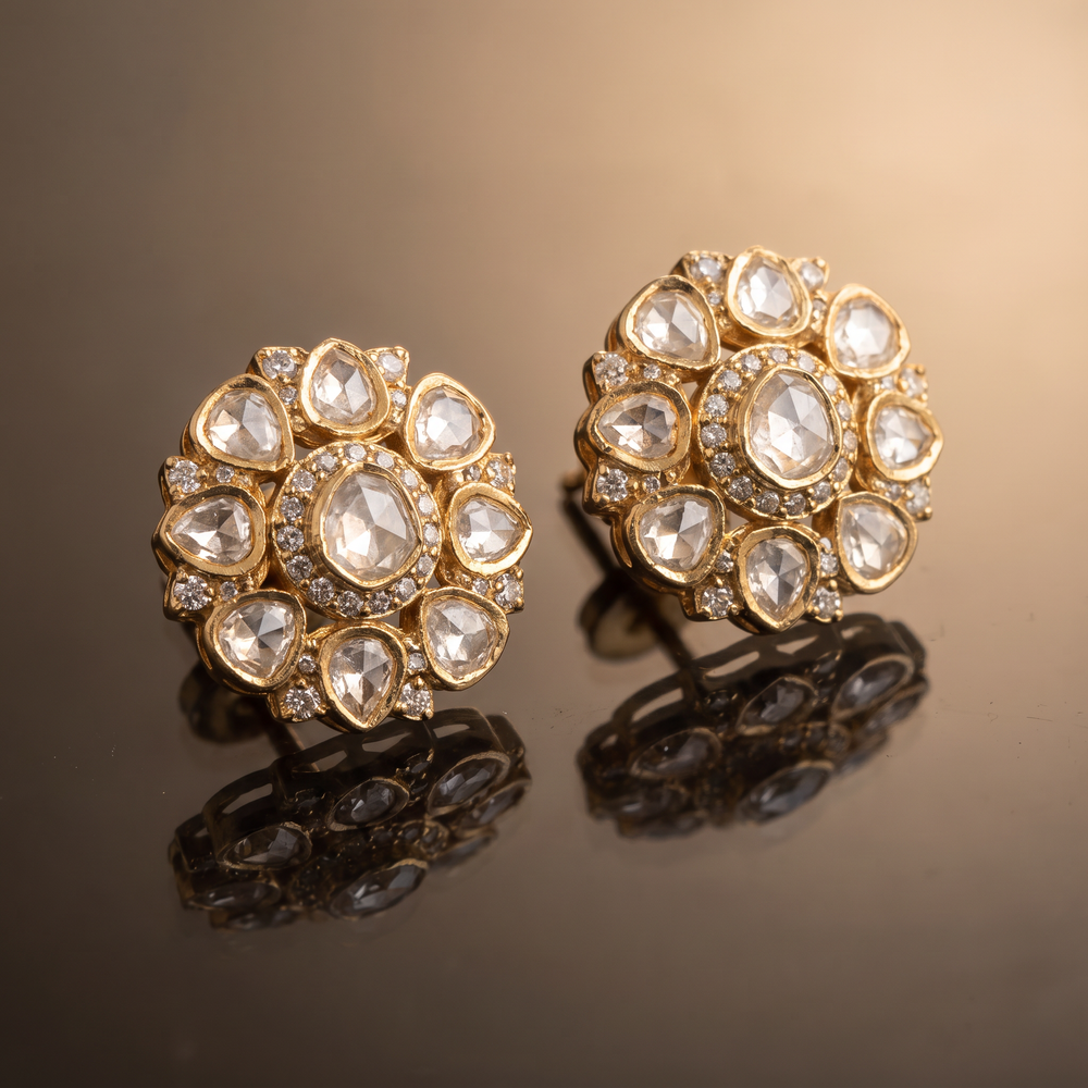 Avika Floral Kundan Earring & Ring Set