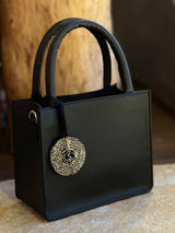 Cactus Leather Book Tote with 18kt gold and diamonds charm