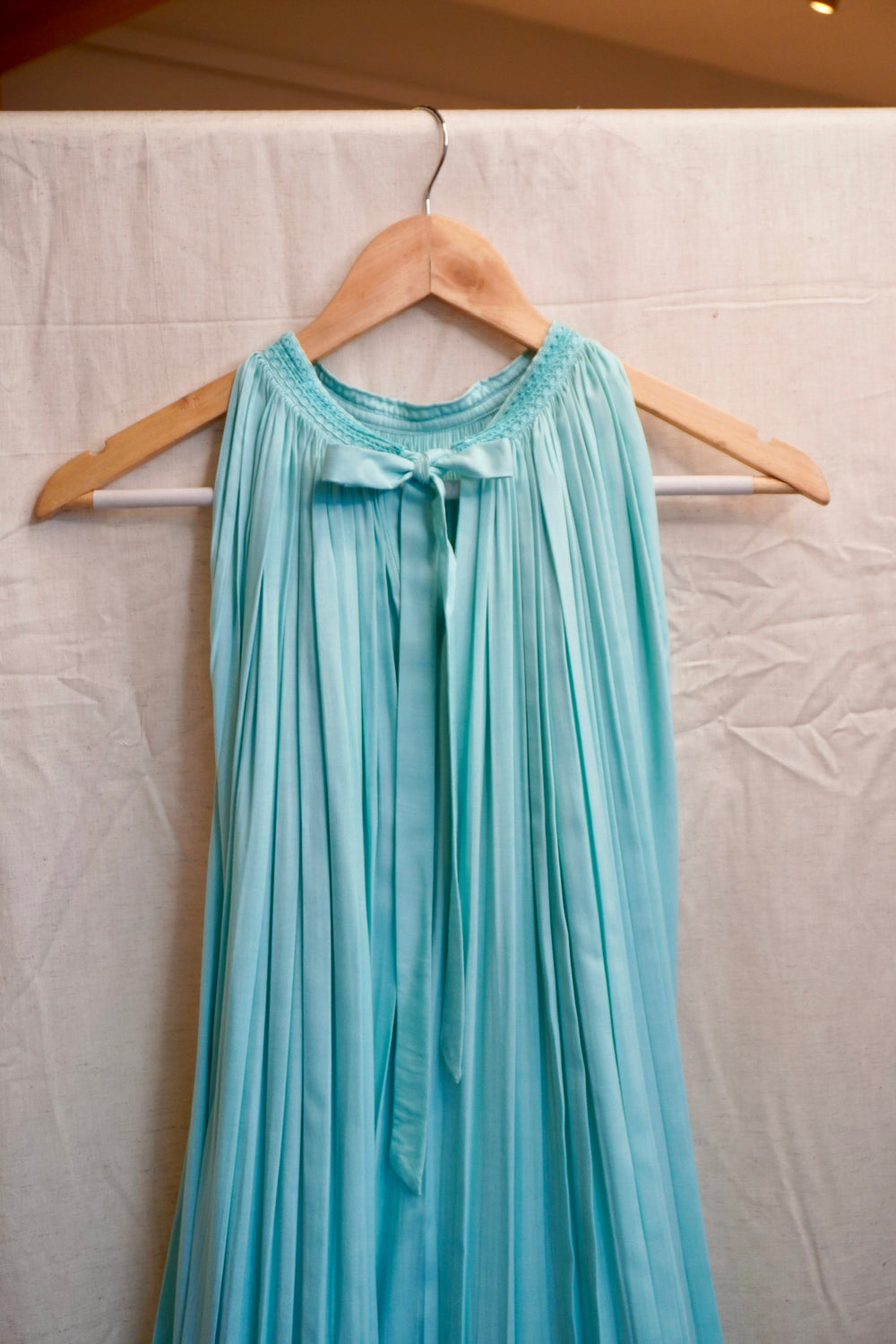 Side view of Mooi powder blue maxi dress — Ozel