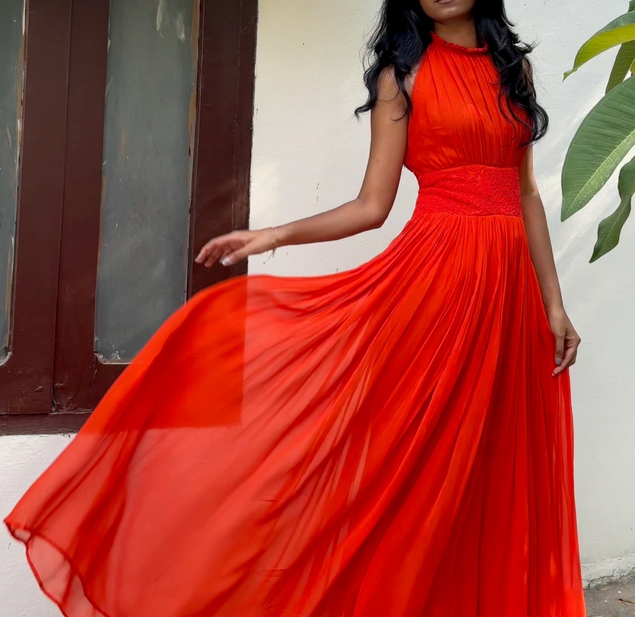 Embroidered Jumpsuit Orange (Sale)