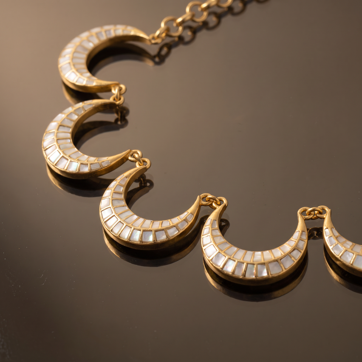 Chandna Mother of Pearl Crescent Necklace