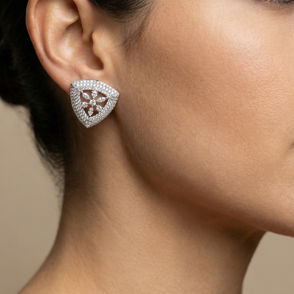 Charvika spark stud earrings – luminous everyday Indian heirloom by Ozel