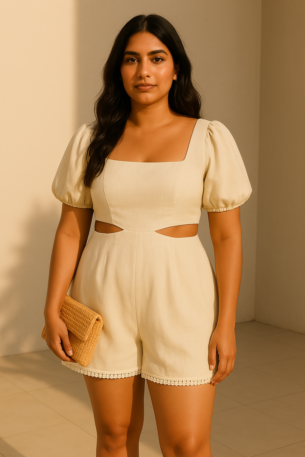 Soleil Linen Cut-Out Romper