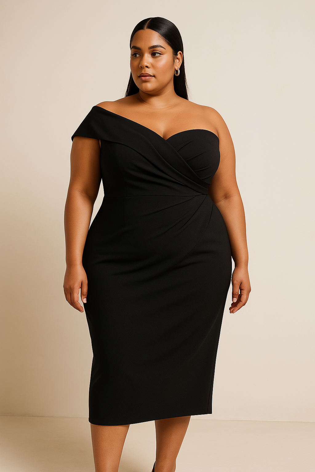 Sculpted Wrap Bodice Dress