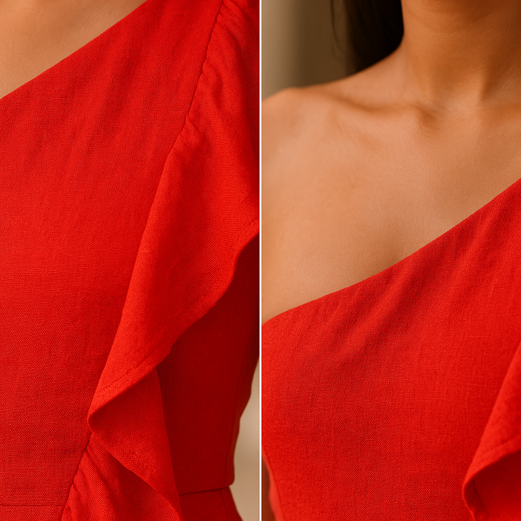Sunset Ruffle One Shoulder Mini Dress